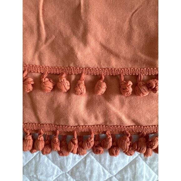 mini skirt, tassels, lined, S, orange, lightweight, burnt orange, rust, gameday - Picture 5 of 10